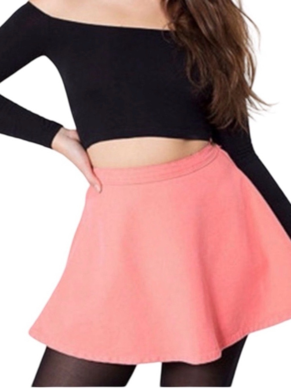 American Apparel Pink Denim Circle Skirt XS